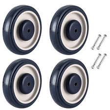 5" Shopping Cart Replacement Wheels Kit, Polyurethane Stepped and Full Tread