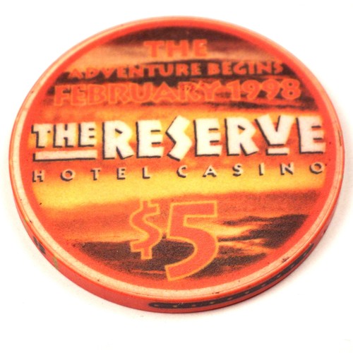 THE RESERVE Casino $5 Chip Grand Opening Elephant 1998 Henderson NV CLOSED - Picture 2 of 2