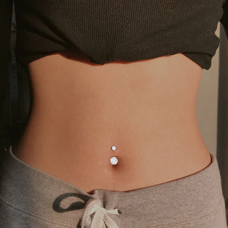 12pcs set Crystal Belly Button Ring Fashion Woman Navel Body Piercing Jewel URUK