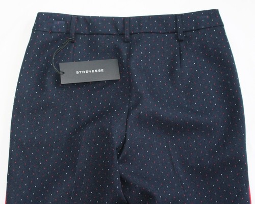 $385 New STRENESSE PANTS Women's 4 Navy Blue Viscose Polyester Polka Dot PIERINA - Picture 7 of 7