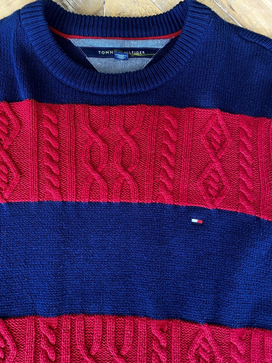 Tommy hilfiger red and blue sweater hotsell