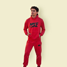 nike tech fleece tracksuit red