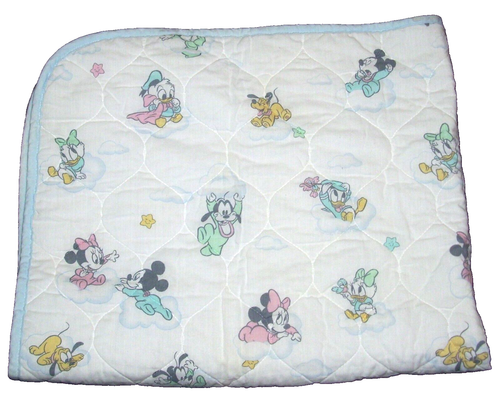 Disney Babies Mickey Minnie Daisy Goofy Donald Clouds Stars Baby Blanket - Picture 1 of 2