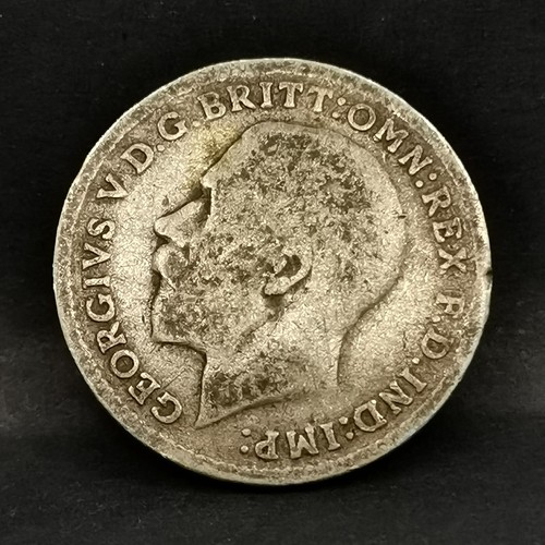 3 PENCE 1919 ARGENT 925‰ GEORGE V ROYAUME UNI (usure) / UNITED KINGDOM SILVER - Picture 2 of 2