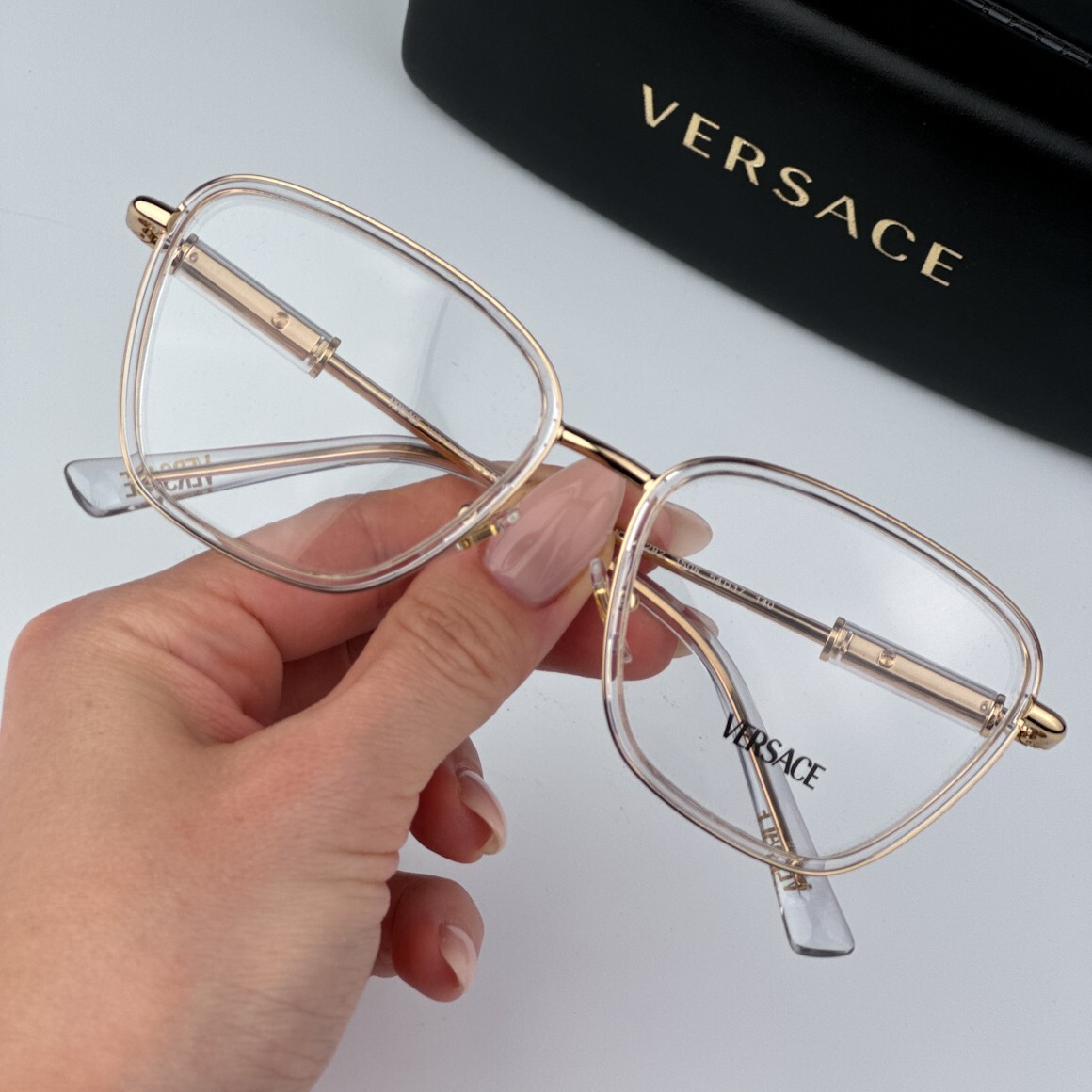 VERSACE ハタフライフレムメカネ 0VE1292 1508 Versace Women Eyeglasses Crystal Demo Cat Eye VE1292 1508