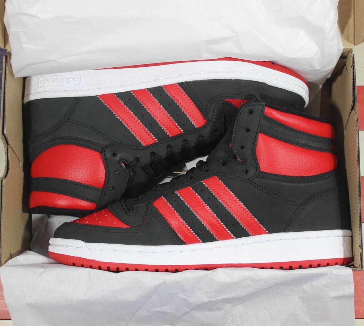 Adidas Originals C-10 Mid Sneakers Black Red | NWT w/ Box Size 10 - Adidas Top Ten RB Black Red for sale online | eBay main image 4