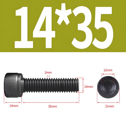 Viti cilindriche in acciaio M14 DIN 912 12.9 esagono interno testa cilindrica nuda M14x - Foto 6 di 26