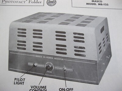 MASCO MB-125 BOOSTER AMP AMPLIFIER PHOTOFACT