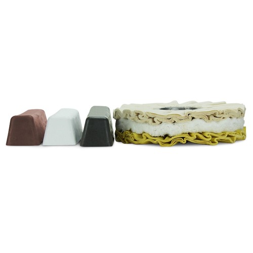 6 Piece Aluminum Buffing Kit: 10" Airway Buffing Wheels & XL Polishing Compounds - Picture 4 of 5