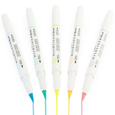 Zebra Mildliner Bürste Textmarker Stift Pinsel / Marker Fluoreszierend Set Von 5