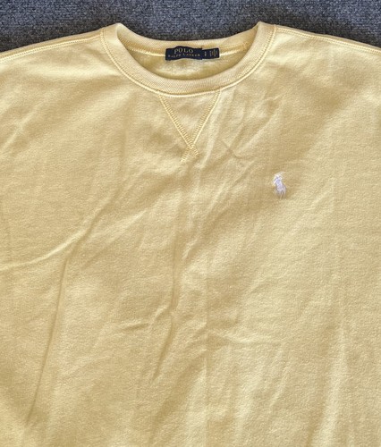 Polo Ralph Lauren Womens Fleece Crewneck Pullover Sweater Sweatshirt Yellow S - Picture 8 of 11