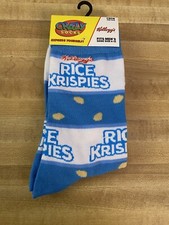 New Novelty Kellogg  s Crew Cereal Socks- "Rice Krispies" Men's Shoe Size 6-12