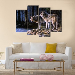 Wolf Canvas Wall Art Multi Panel Living Room Decor Print Poster Panel Living Room Decor Print Poster