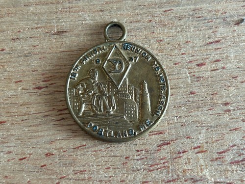 WW1 Yankee Division Fob Medal Pendant Y.D. Veterans Reunion Portland 1937 Vtg - Picture 18 of 21