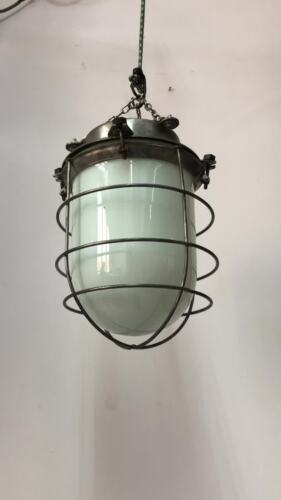 Antike alte Schiff Hängeleuchte Original Maritim - milchig weißes Glas 5er Set - Video 1 von 1