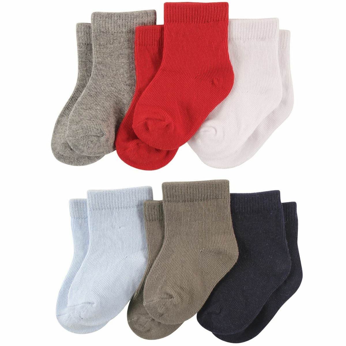 Luvable Friends Men's Basic Crew Socks 4-Pack – Cotton-Rich, Stretchy, Soft Baby Socks For Everyday Wear