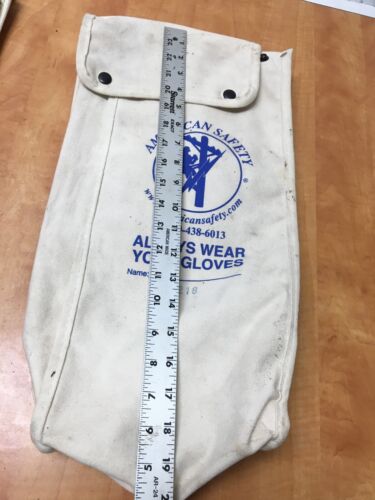 American Safety Lineman's Bag Canvas Heavy Duty Clip 18”x 8.5” x 3" Glove - Picture 3 of 3