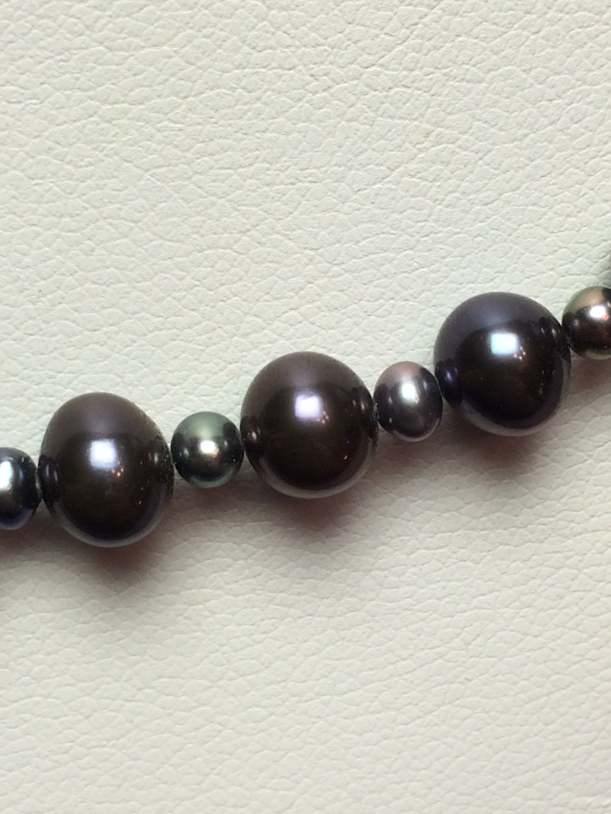 Imitation Black Pearl Necklace with Solid 14 karat Gold Clasp I8550 eBay