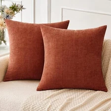 MIULEE Fall Pack of 2 Couch Throw Pillow 18x18 Inch (Pack 2), Burnt Orange 