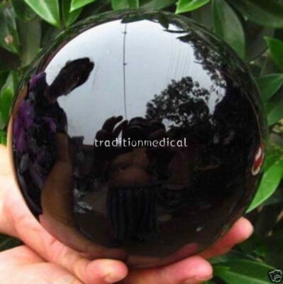 150MM Natural Black Obsidian Sphere Large Crystal Ball Healing Stone AAA