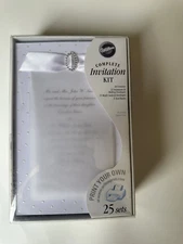 Wilton Complete Invitation Kit PrintYourOwn 1 White PK With Cream Border 25 Sets