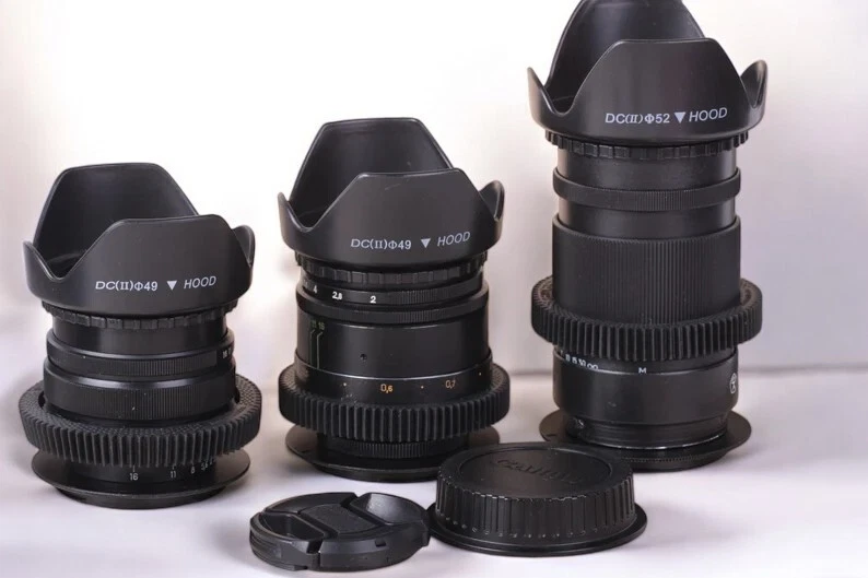 Soviet Lens Set – Helios 44 58mm Mir-1B 37mm Jupiter-37A 135mm – Canon EF Mount - Image 3 of 4