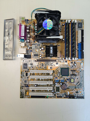 Asus P4P800 Rev 2.00 + Pentium 4 2.8GHz + 2GB + I/O Shield COMBO TESTED