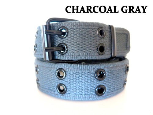 KIDS Stitched Canvas Fabric 2 Holes Row Grommets BOYS GIRLS CHILDRENS BELT - Picture 6 of 14