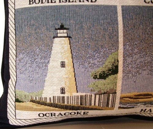 Leuchttürme - North Carolina Leuchttürme, Hatteras & 3 weitere Gobelin Kissen Neu - Bild 4 von 8