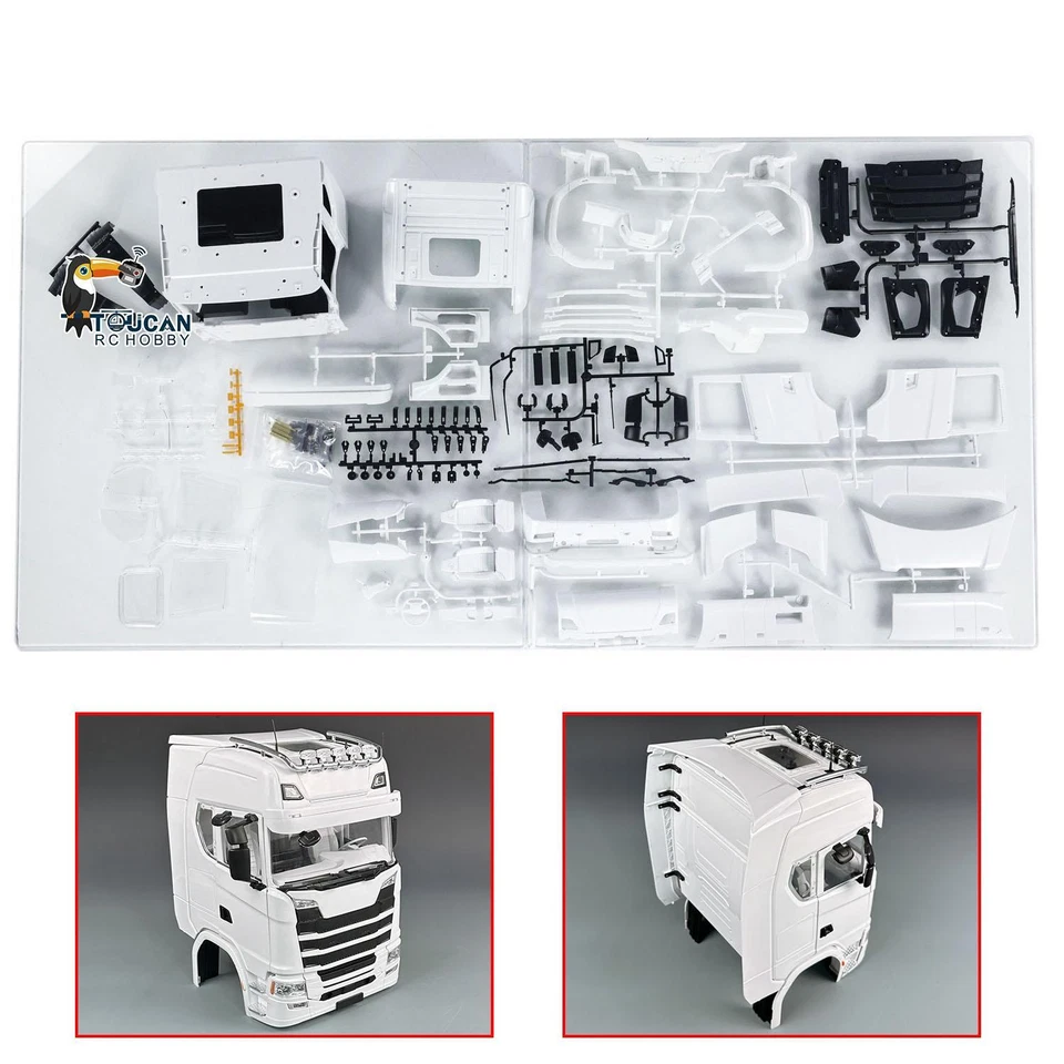 DIY 770S Plastic Cabin Unpainted Kits for 1/14 RC Tractor Truck Dumper Car Part - Image 3 of 4