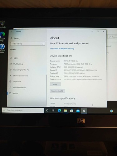 HP Pavilion All in One. Athlon II X2 250. 120GB SSD. 4GB ram . Win 10 - Bild 2 von 2