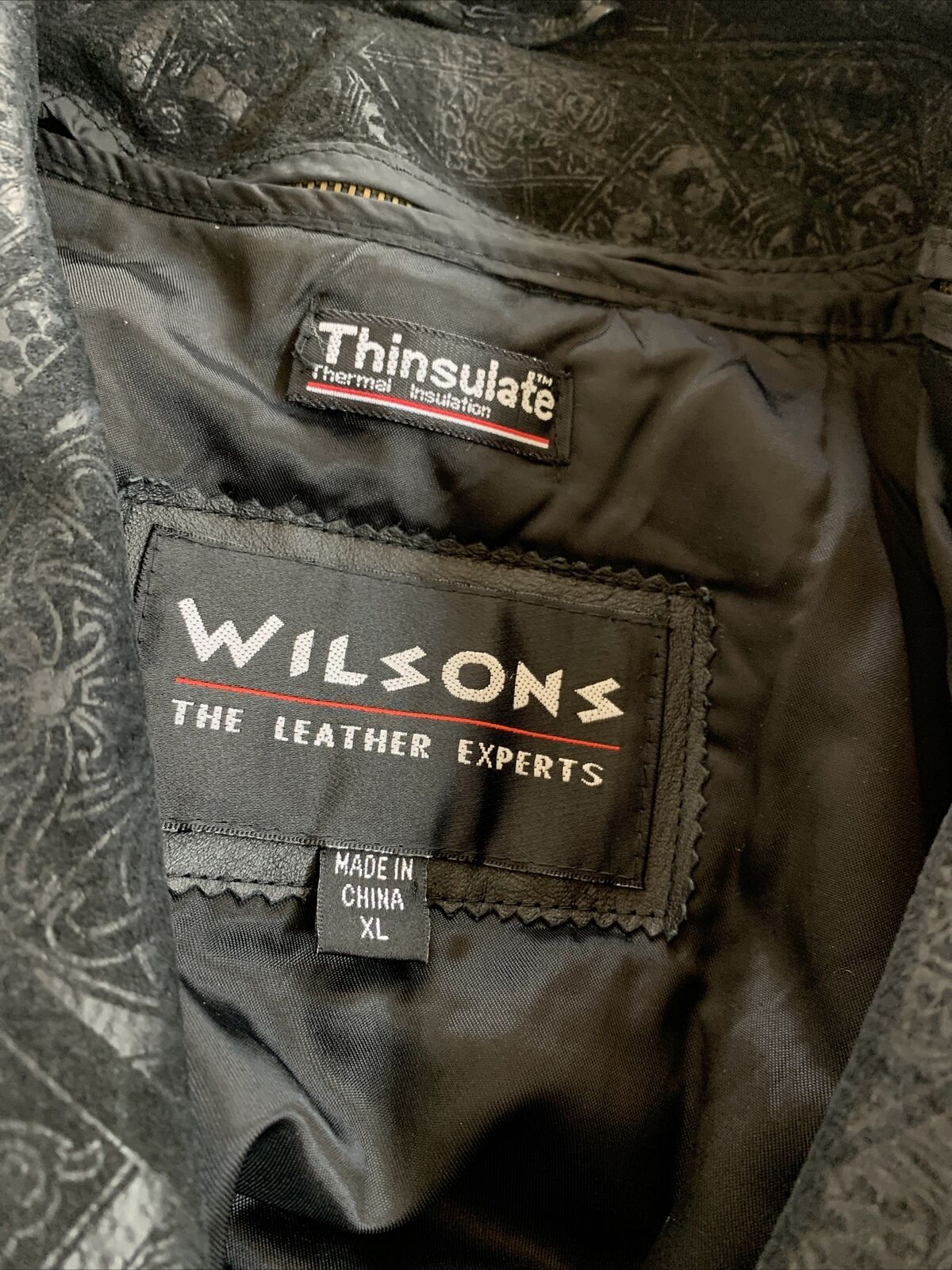Vtg Wilsons Black Leather Long Jacket Womens XL T… - image 3