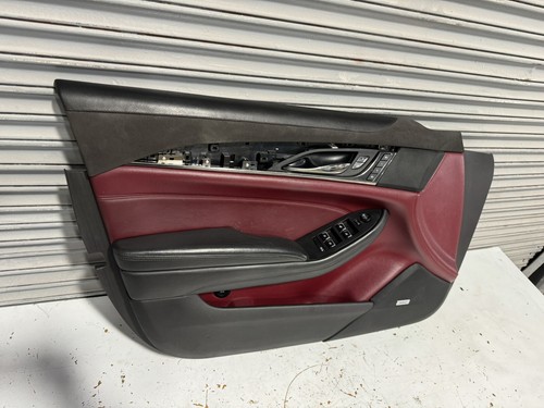 14-19 Cadillac CTS CTS-V Front Left Interior Door Panel OEM Black & Red Factory - Picture 9 of 14