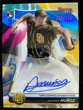 2020 Bowman's Best ANDRES MUNOZ Rookie AUTO BLUE REFRACTOR #108/150 Mariners RC