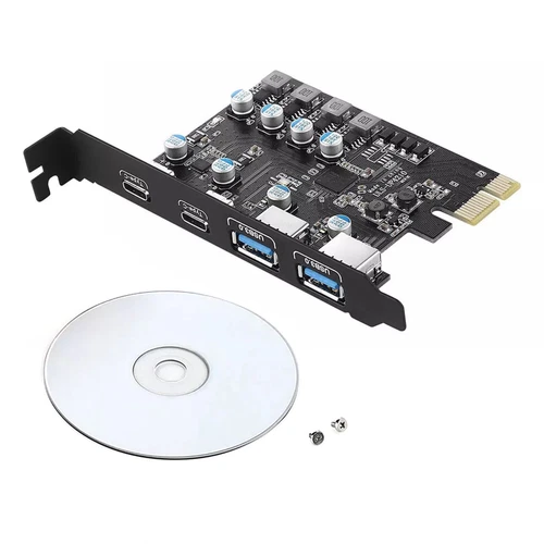 4 Port USB 3.0 PCI-Express Extension Card 2*USB-A 2*USB-C USB 3.2 GEN1 5Gbps