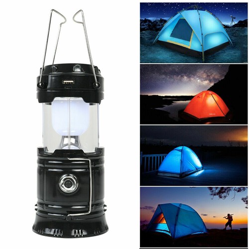Linterna LED Solar Portátil USB Recargable Tienda de Campamento Luz Linterna Lámpara - Imagen 9 de 15