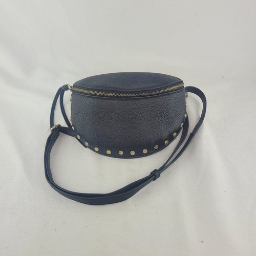 Lucky Brand Cama Crossbody Black Gold Hardware Peace Sign Four Leaf Heart - Picture 2 of 22
