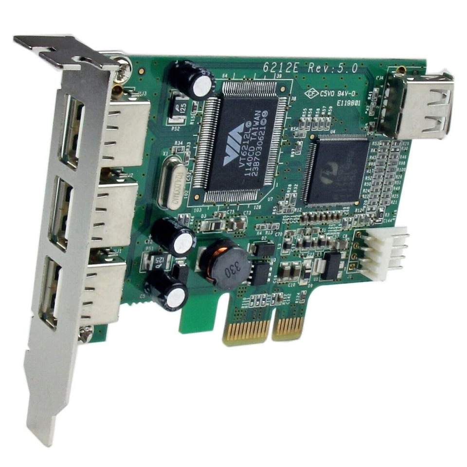 StarTech PEXUSB4DP 4 Port PCI Express High Speed USB Card Low Profile - Image 2 of 4