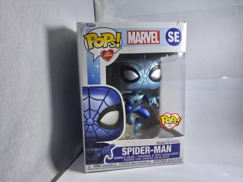 NEW Funko Pop! Spider-Man SE Blue Metallic Make-A-Wish with Purpose - READ