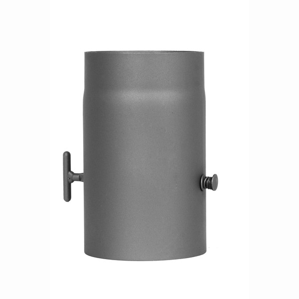 Rauchrohr 250 Mm M. Drosselklappe Grau 2Mm Ø 120 Mm Ofenrohr Kaminrohr Abgasrohr-image