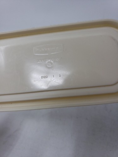 Set of 2 Rubbermaid Servin Saver Replacement LIDS Rectangle Almond 0120 1D 5.75" - Picture 5 of 7
