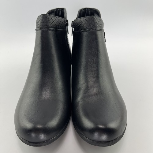 Rockport Carly Bootie Boot Black Leather Casual Womens sz 9 READ - Picture 5 of 9