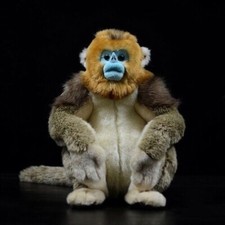 Simulation Monkey Plush Toy Golden Snub-nosed 32cm Sit Stuffed Animal Doll Toy