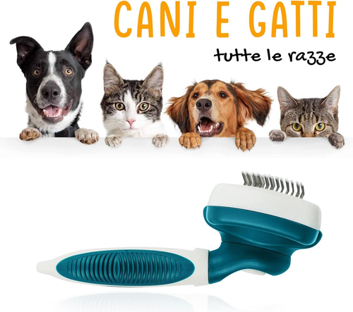 Spazzola Autopulente per Cani Gatti Conigli per Eliminare Pelo Superfluo Morto e - Foto 3 di 12