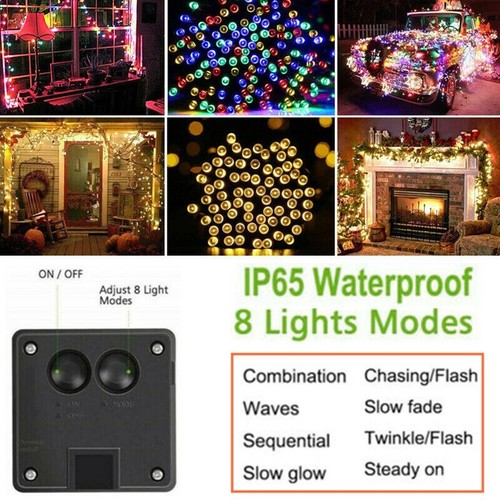 Solar Fairy String Lights 100/200/500 LED Outdoor Garden Christmas Party Decor - Picture 7 of 17