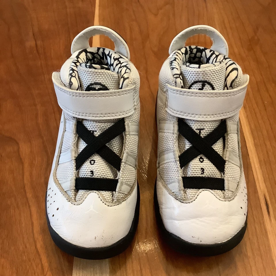 Nike Jordan 6 Anillos TD Niño Tenis Zapatos Blanco Negro Niño Niña Talla 8C Foto 3 de 4