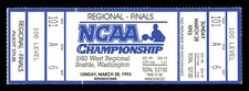 1993 NCAA Basketball Tournament West Regional Finals Full Ticket Creases 222649