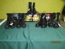 Steel Toed Black Boots Leather Biker Military Issue Addison Ansi 4.5 5.5 11 11.5