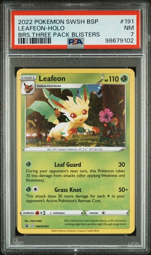 2022 POKEMON SWSH BLACK STAR PROMO #191 LEAFEON-HOLO PSA 7