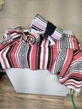 Authentic Mexican Falsa Blanket light purple X Throw Yoga Woven Saltillo